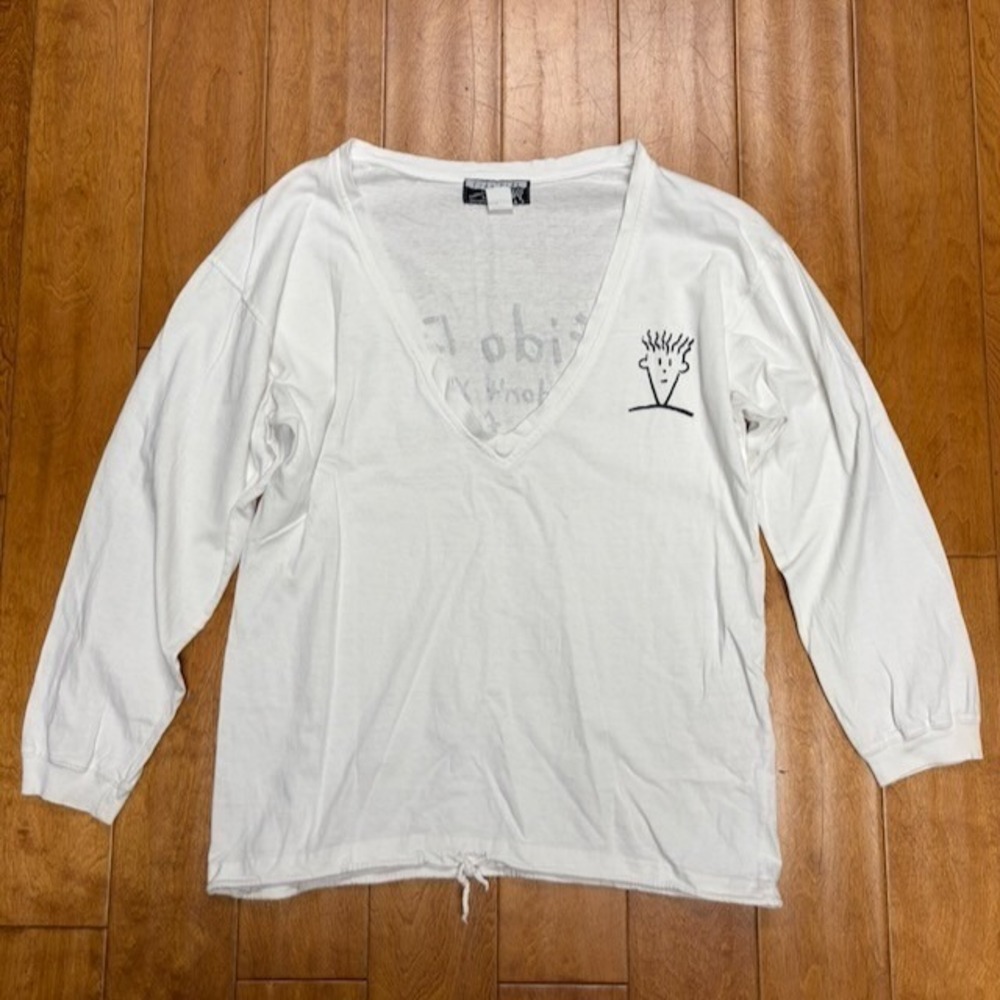 Vintage 90's Fido Dido Shirt One Size Long Sleeve V-Neck